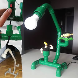 Luminária em canos PVC